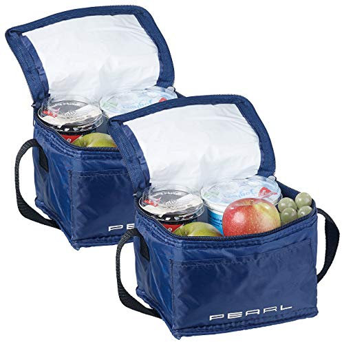 PEARL Kühltasche klein: 2er-Set isolierte Mini-Kühltaschen mit Tragegurt, je 2,5 Liter (Kleine Kühltasche für unterwegs, Isoliertasche klein, Flaschenkühler)