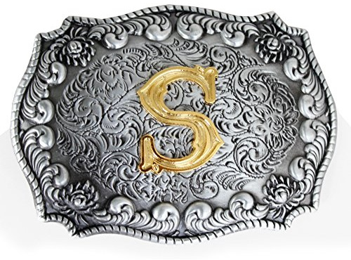 Herren-Gürtelschnallen, englischer Buchstabe in 3D, Westernstil, Cowboy-Alphabet, Initiale, Gürtelschnallen für Herren