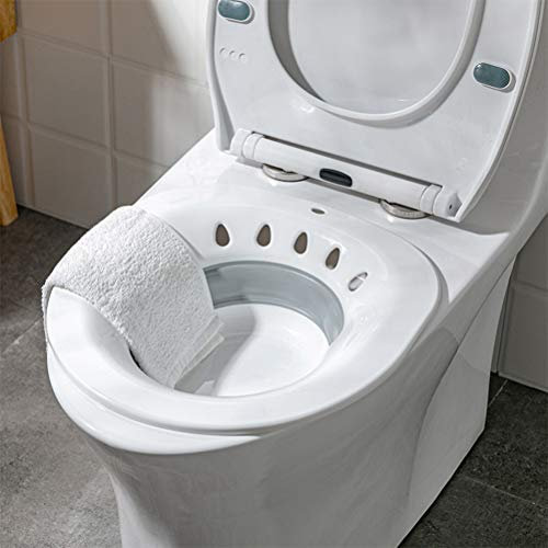 WSTERAO Bain de siège pour Les Toilettes, Insert de Bidet pour Les Toilettes Bains de Hanche incassables, Bain de Hanche Portable pour Le Traitement des hémorroïdes, Soins Post-Partum
