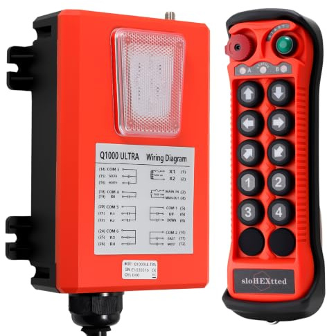 2 canales Botón Mando a distancia inalámbrico de grúa 220V Radio Transmisor y Receptor para polipasto eléctrico de cadena Cabrestante Puente grúa Controlador