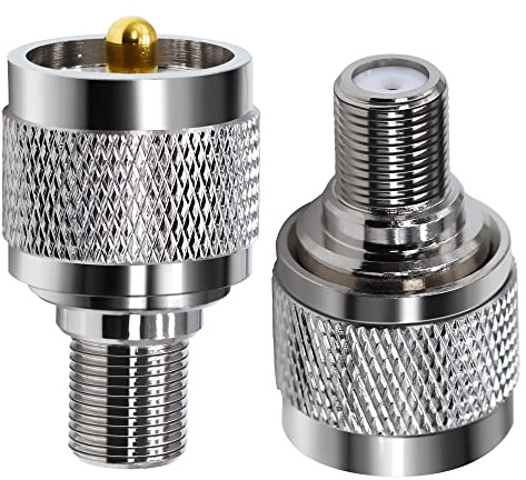 TUOLNK RF Koaxial Koax-Adapter F-Buchse auf UHF PL-259 Stecker 2 Stück | F Typ Buchse auf PL259 Koax für Antennen, WLAN-Geräte, Koaxialkabel, WLAN-Radios, externe Antenne