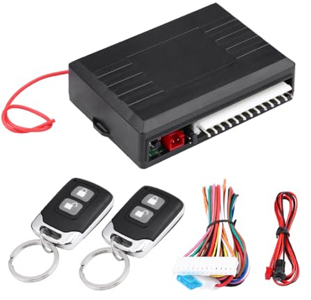 Lwuey Car Keyless Entry System, Remote Cars Door Lock Kits Universal Vehicle Central Locking Control Set with Hardwired Controlling Box 2 Key Fobs for Truck Versatile Automotive Security Supplies