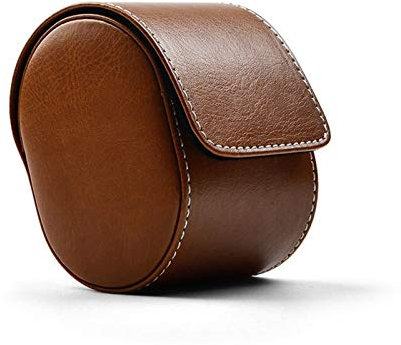BONOOL Uhrenbox, PU-Leder, Uhren-Aufbewahrungsbox, braun, tragbare Uhrentasche, Reise-Uhren-Organizer, einzelnes Uhrengehäuse, Geschenk für Weihnachten, Jahrestag, Geburtstag, Uhren-Organizer zur