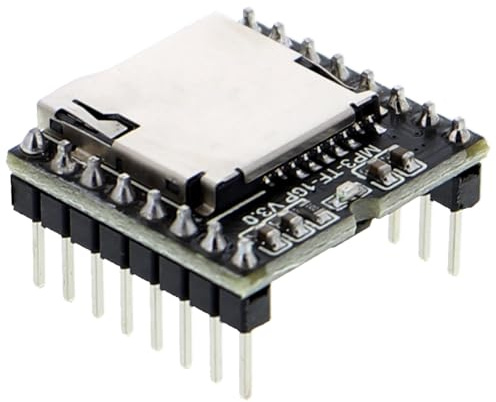 Funduino Mini lecteur MP3, MP3-TF-16P V3.0, 32 Go, Noir/Argent, Compatible avec Arduino, Contrôles avancés et formats audio multiples