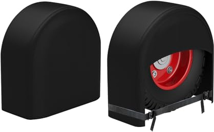 K-Musculo RV Tire Covers 2-Pack, Waterproof Wheel Covers for RV Wheel Travel Trailer Camper Truck SUV, Fit 24-26 Inch Tire Diameter (Black)