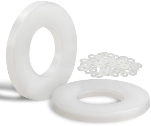 Mbsomnus 60 Stück Kunststoff Unterlegscheiben M5-10mm Nylon Unterlegscheiben Karosseriescheiben Kunststoffscheiben Beilagscheiben für Maschinen Elektrische Geräte Klempner M3 M4 M5 M6 M8 M10 M12 M20