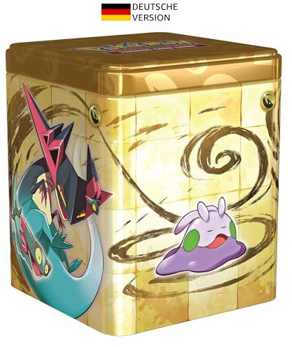 Pokémon-Sammelkartenspiel: Stapel-Tin-Box Drache (3 Boosterpacks & 2 Stickerbögen)