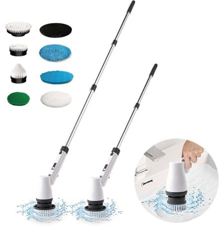 Electric Spinner Scrubber For Bathroom Cordless Electric ， Long Handle Scrub Brush Adjustable Extension Handle ， Scrubbing Brush Electric Suitable For Bathroom Cleaning, Etc.