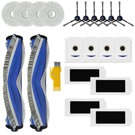 Laimaiou Kit d'accessoires pour ECOVACS DEEBOT T30 Pro Omni / T30 Omni Robot Aspirateur Pièces de rechange 20 Packs 2 Brosses principales, 4 Filtres, 6 Brosses latérales, 4 Serpillière, 4 Sacs