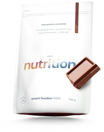 Smartfoodies WPC Proteinpulver Schoko 700g Whey Protein mit BCAAs für Muskelaufbau Fettarm Wenig Zucker Eiweißpulver Eiweiß Shake
