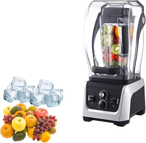 Licuadora Comercial Profesional, Licuadora De Hielo De Pared Rota 5L2300w, Licuadora De Encimera Profesional, Licuadora Con Carcasa De Sonido Protectora, Para Batidos, Batidos, Frijoles Fritos