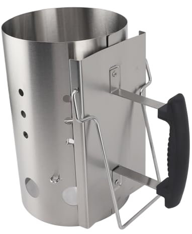XHTLLO Kaminanzünder, tragbarer Kaminanzünder aus Edelstahl, effizienter Holzkohle-Feueranzünder, Barbecue-Camping-Holzkohlegrill für Grill, Camping, Picknick