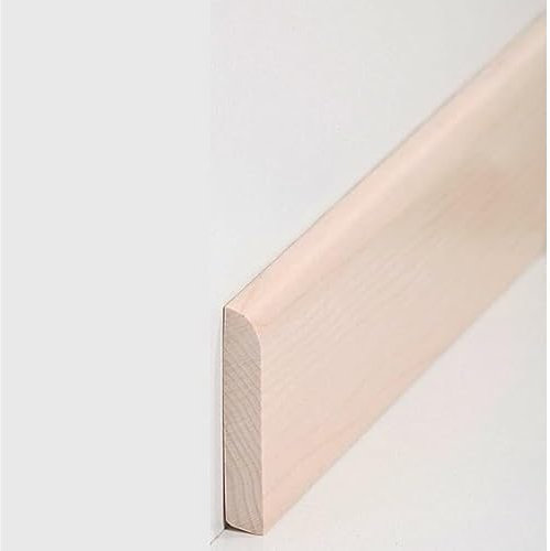 PROVISTON Lot de 5 plinthes en bois massif d'érable à coller, visser et clouer, 10 x 58 x 2400 mm, 12 m