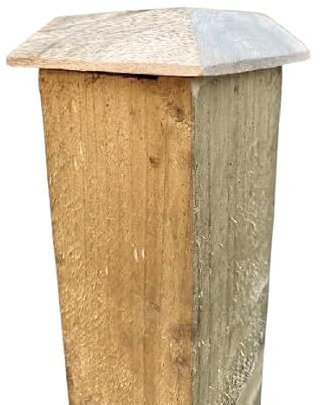 REMI TOOLS LTD Wooden Fence Post Caps 4(8 Pack) Durable and Weather-Resistant Fence Post Toppers with Natural Finish