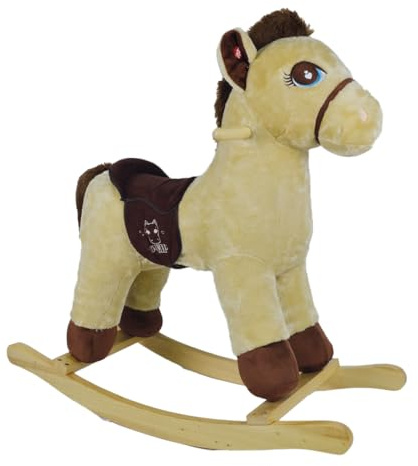 ODS - My VIP, Cavallo a Dondolo con Suoni e Occhi Ricamati, Misure Prodotto: Altezza 74 cm, Giocattolo per Bambini, età Consigliata +3