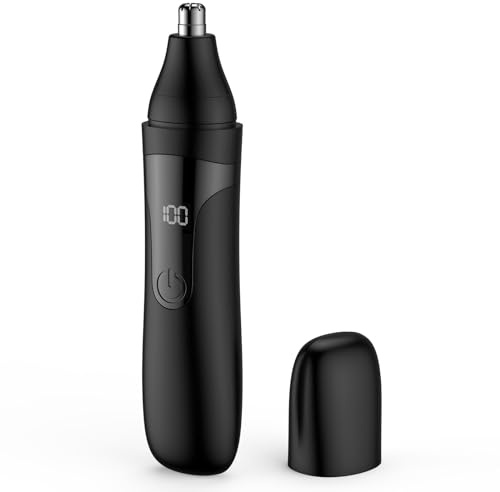 Recortador de vello nasal, recargable, profesional, sin dolor, para orejas y cejas, con cuchillas dobles, fácil de limpiar y lavar