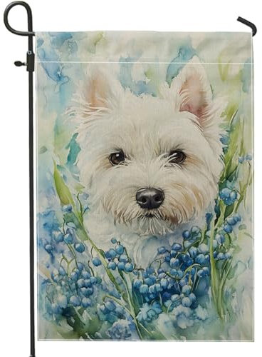 Frühlingsblumen-Gartenflagge, blaue Lilie, Heimdekoration, Hofflagge, doppelseitiger Stoff, Outdoor-Dekoration für Rasen, saisonaler Sommer, 30,5 x 45,7 cm