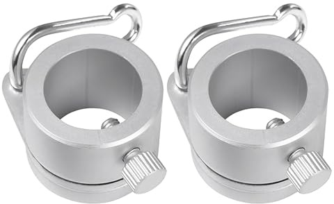 Veemoon Aluminium Fahnenmast 360 Grad Ringe Drehbar, 2 StüCk 50mm Fahnenmast Ringe Teleskop Fahnenstange Hardware Fahnenstange ZubehöR – Hochleistungs Anti-Wrap Clips