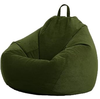 PRIOKNIKO Relleno Puff Relleno Puff Cubierta De Tela De Pana Bolsa De Frijol Cubierta De La Bolsa De Frijol Cubierta del Sofá Perezoso Sin Llenar XL:100 * 120Cm Verde (Sin Relleno)