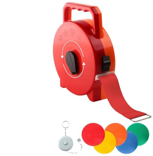Enjoyard Linee di calcio – Larghezza 4 cm Badminton Court, marcatura sul campo da gioco, linee di giustizia regolabili, per allenamento di combattimento multiplayer (rosso, 50 m)