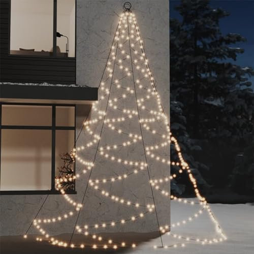 Tidyard Väggträd med metallkrok, 720 LED, varmvit, 5 m, utomhusbelysning, dekorativ lampa för trädgård, uppfart, utomhus, utomhus, trädgård, balkong, fest, pool