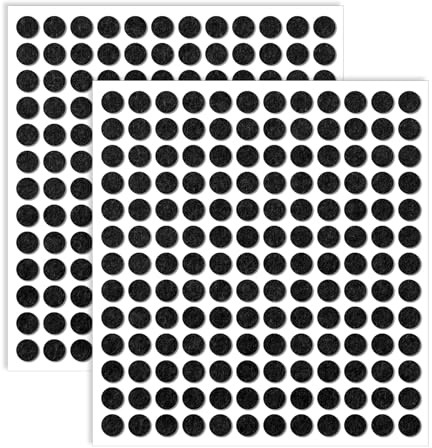 Lot de 312 patins en feutre autocollants de 10 mm d'épaisseur pour meubles - Noir