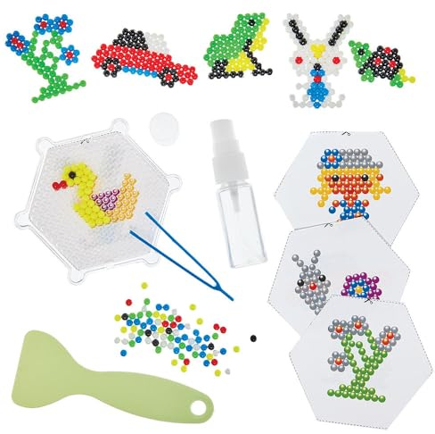 Baker Ross FN555 Water Fuse Beads Value Pack - 1 Kit, Flerfärgade klibbiga vattenpärlor för barnpyssel