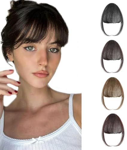 XFSRG 4 Pezzi Frangetta Finta Capelli Clip Naturale Frangetta Finta Clip Wig-Air Bangs con Tempie per Donne