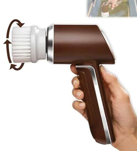 Horsepower Grill Scrubber,Horsepower Grill Scrubber Elektrische Grillbürste Mit Akku,Scrubber,Fünf Verschiedene Bürstenköpfe Tragen,für Bad,Fliesen,Küche - Kabelloser Fugenreiniger-A