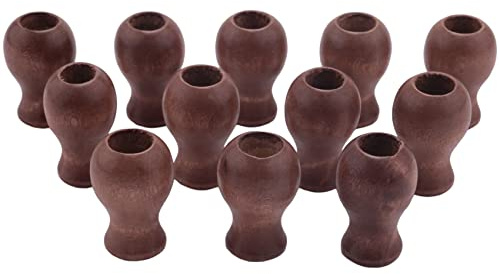 MOLERRI 12 Pack Window Blind Wood Cord Knobs Wooden Hanging Ball Blind Small Pendants Drops Pull End for Blinds or Shades Brown