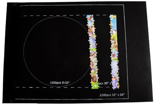 VELATEMOR Tapis de Rangement de Puzzle, Tapis de Puzzle Enroulable en Feutre Imperméable pour 1500/2000/3000, Couverture de Voyage (Black)