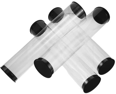 PENIKOKO 4 Pezzi Contenitore Tubo Trasparente per Palline da Golf con Tappo, Custodia Portatile in Plastica Resistente per 4 Palline, Organizer Compatto per Allenamenti e Trasporto Golfisti