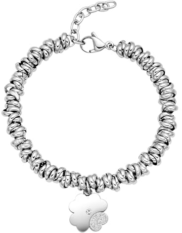 Dada Gioielli Bracciale Donna Anelli Intrecciati a Nodino | Ciondolo Portafortuna, Acciaio Inossidabile, Nickel-Free, Idea Regalo