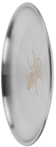 PATKAW Vassoio Rotondo Argento in Acciaio Inossidabile 14cm Piatto Cerimoniale Astrologia Elegante Portagioie