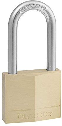 Master Lock 140EURDLF Cadenas à Clé en Laiton et Anse Moyenne, Doré, 7,6 x 4 x 1,3 cm