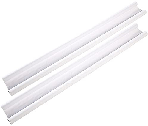 infactory Zugluftstopper Tür: 2er-Set Zugluft-Stopper für Türen bis 60 mm Dicke, weiß (Türzugstopper, Türbodendichtung, zugluftstoper)
