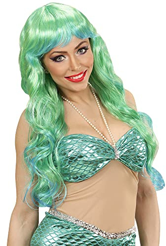 W WIDMANN MILANO Party Fashion - Perücke Meerjungfrau Damen | Langes Kunsthaar mit Locken, Kostümzubehör für Meerjungfrauenpartys, Karneval, Cosplay