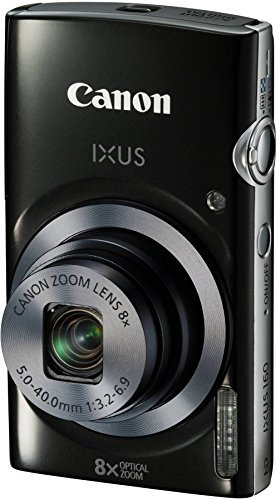 Canon IXUS 160 Digitalkamera (20 MP, 8-Fach optisch, Weitwinkel-Zoom, 16-Fach ZoomPlus, 6,8cm (2,7 Zoll) LCD-Display, HD-Movie 720p) schwarz