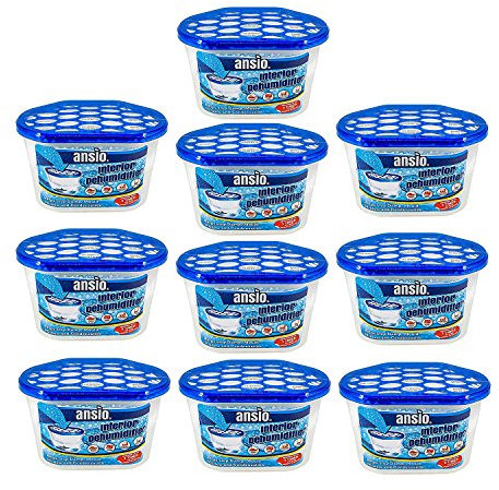 ANSIO Dehumidifier 500ml Pack of 10 Condensation Remover Moisture Absorber Dehumidifiers for Damp, Mould, Moisture in Home, Kitchen, Wardrobe, Bedroom
