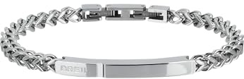 Breil, Collezione Groovy, Bracciale Uomo, Catena a Maglie Fitte in Acciaio Lucido, Pratica Chiusura a Moschettone, Misura 21 cm, Idee Regalo Uomo e Ragazzo