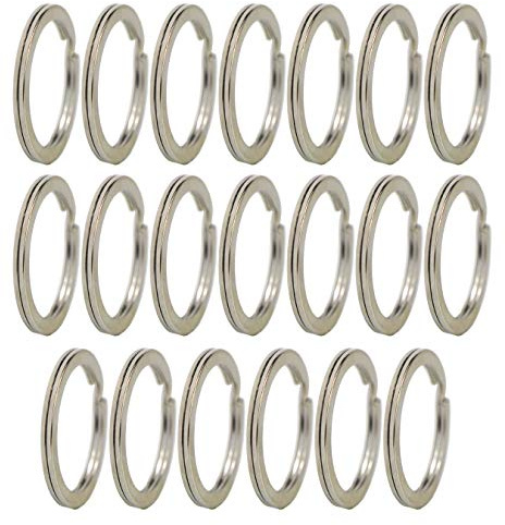 UOOOM 20Stk. Metall Schlüsselring Split Ringe Ø 25mm (Silber)