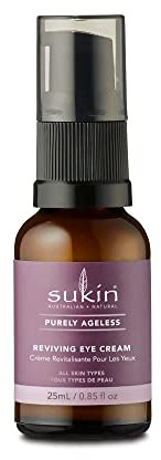 Sukin Purely Ageless Reviving Eye Cream 25ml - with Green Coffee; cruelty free & vegan friendly - antioxidant rich hydration to reduce the appearance of dark circles.