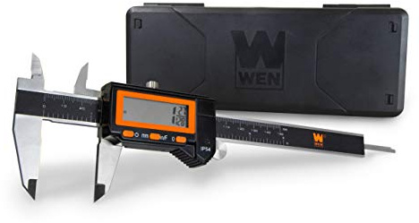 WEN 10764 Electronic 6.1 Stainless Steel Water-Resistant Digital Caliper with LCD Readout & Storage Case, IP54 Rated