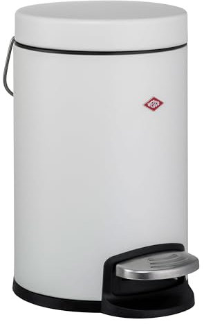 Wesco Kosmetikeimer 113 pulverbeschichtetes Stahl in der Farbe Weiß matt mit einem Volumen von 3 Liter- mit Fußtritt