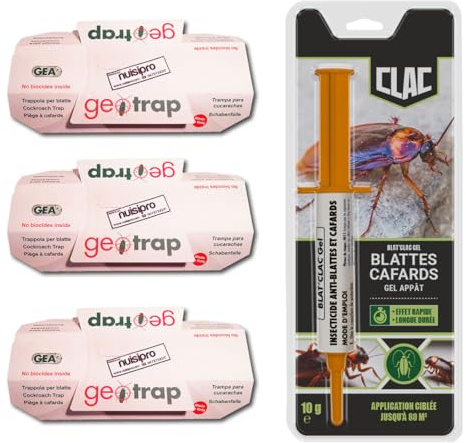 CLAC - Gel et Pièges Anti Cafards Anti Blattes - Résultat rapide & Effet durable