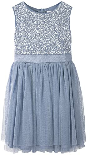 Maya Deluxe Mädchen Maya Deluxe Kleid Mädchen Paillettenverziertes Hochzeit und Geburtstag Festlich mit Bandschleife Brautjungfernkleid Kleid (1er Pack)