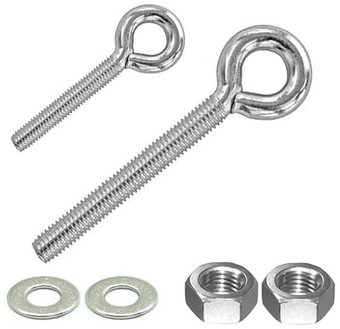 Metrische Ringschraube inkl. 2x Muttern + Scheiben, Gewinde M3-M8, Stahl verzinkt (10, M5 x 20 mm)