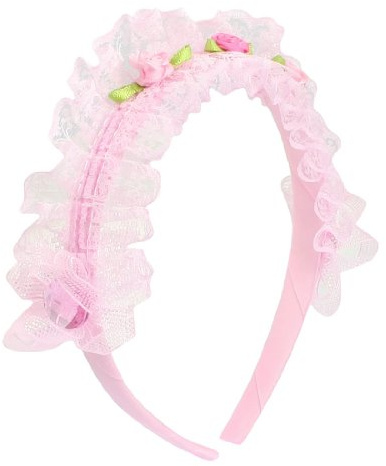 Ruilogod Filles Fleurs roses en plastique cristal décor Hoop cheveux bande Ornement Tête