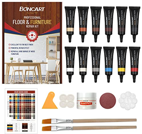 Boncart Wood Furniture Repair Kit Wood Filler-Repair Scratch, Cracks, Hole, Discoloration for Wooden Door, Floor, Table, Cabinet -Restore Any Wood, Cherry, Walnut