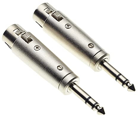 3-Pin-XLR-Buchse auf 6,35-mm-Mono-Klinkenstecker-Adapter, 2 Stück